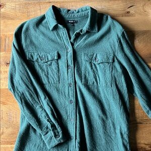Madewell Green Flannel Shirt, size medium like new